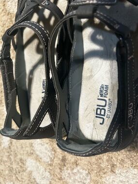 JBU by Jambu Black Memory Foam Sandals